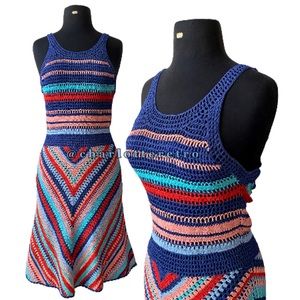 Parker NY • Crochet Knit Halter Dress